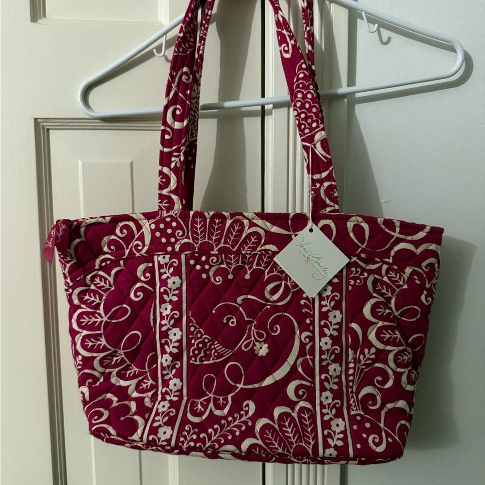 Vera Bradley Burgundy and Cream Patterned Tote
